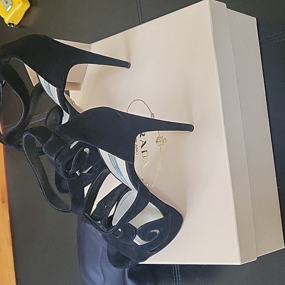 Prada Suede Heeed Platform Sandals size 40 - Picture 2 of 5
